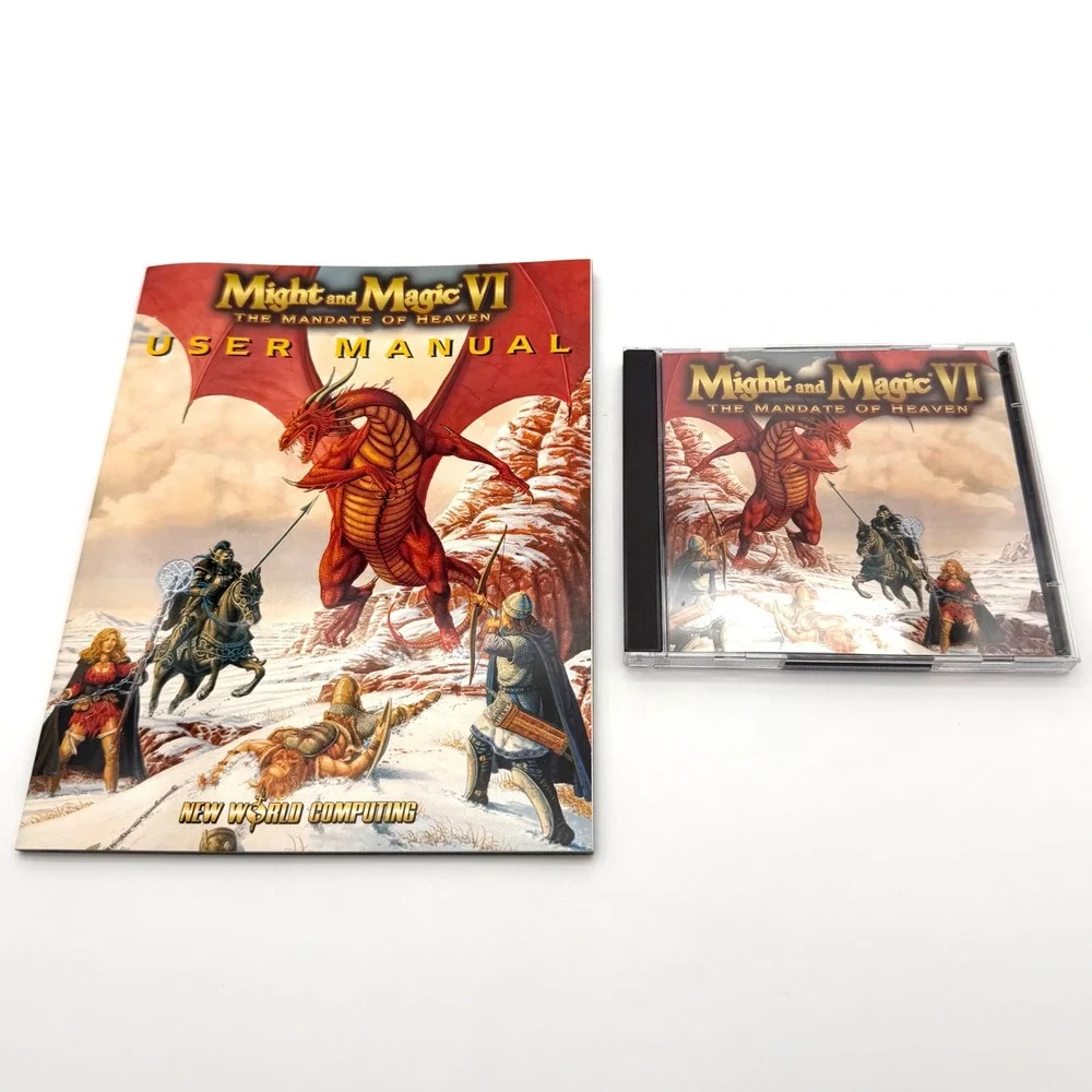 Might & Magic VI Mandate of Heaven PC Game 1998 Big Box Cloth Map New World